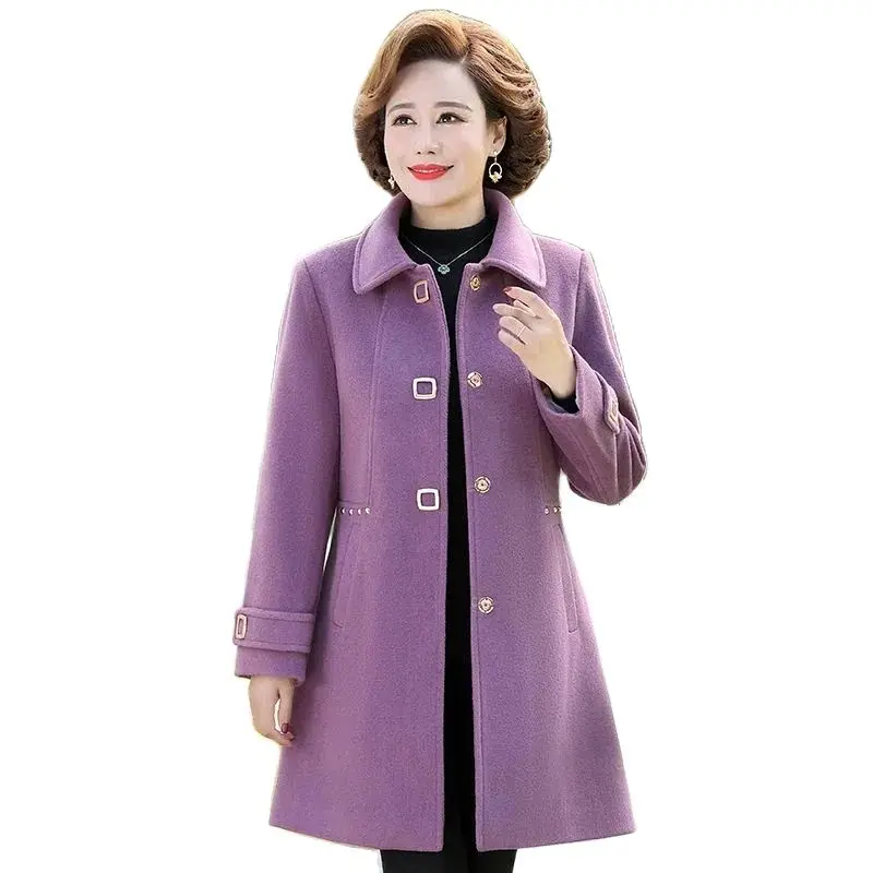 

Модное шерстяное пальто для женщин среднего возраста 2024 зимняя куртка средней длины с хлопковой подкладкой Женское шерстяное пальто утепленные Теплые Топы парки