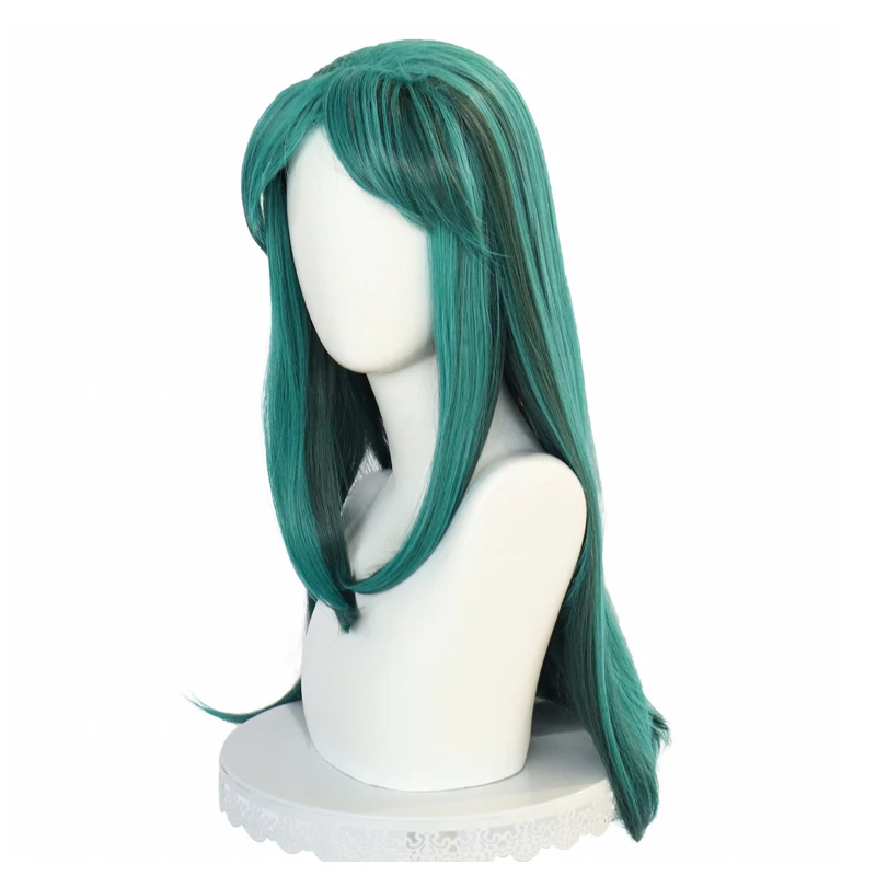 Lum Wig Synthetic Lamu Cosplay Wig Anime Urusei Yatsura 60 CM Long Straight Mix Green Wig