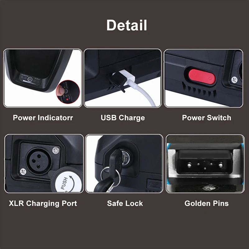 36V48V52V E bike Battery 20 30 40ah 50ah 60ah Electric Bicycle Bike Batteria Hailong 18650 Cells 60v72v Bafang 750w 2000w 3000w