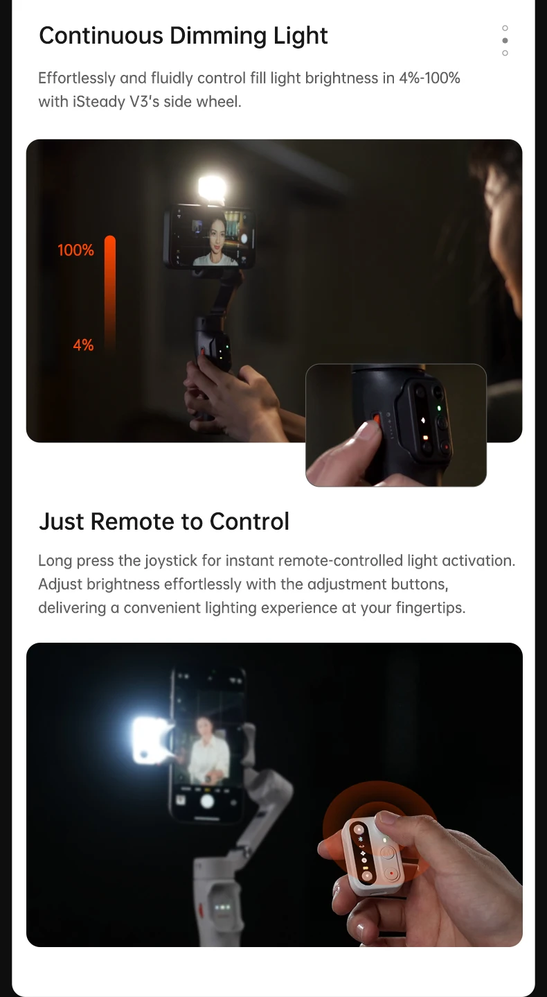 iSteady V3 Gimbal Stabilizer for Smartphone,3-Axis Phone Gimbal for Video Record