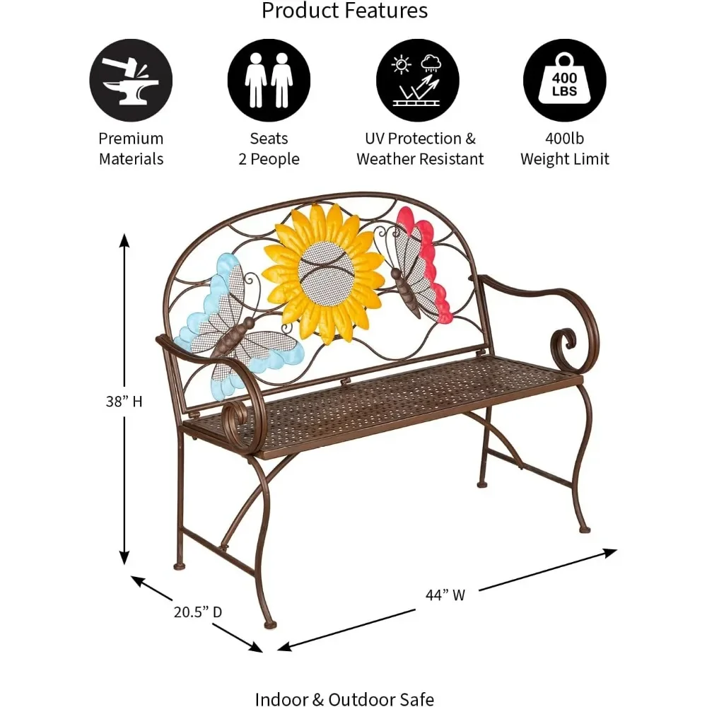 Weatherproof Sunflower Outdoor Bench 3