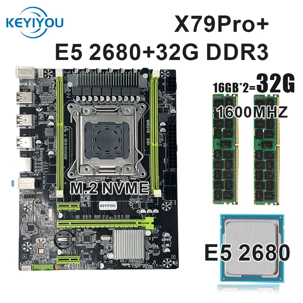 KEYIYOU-X79Pro-motherboard-Set-X79-Set-LGA-2011-V1-V2-Xeon-E5-2680-2 ...