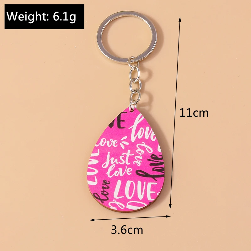 Romantische Holz Schlüssel bund Charms Liebe Herz Lippen Schlüssel ringe Anhänger für Frauen Mädchen Handtasche Dekor DIY Valentinstag Schlüssel anhänger Geschenke – Detail 5
