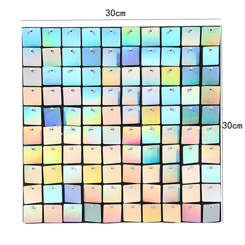 Shimmer Wall Backdrop 90x180cm 18Pcs Iridescent Silver Sequin Shimer Wall Panels for Birthday Party Wedding Marriage Decorations birthday background supplies sequin wall panels birthday backdrop decoration birthday party supplies photography backdrops