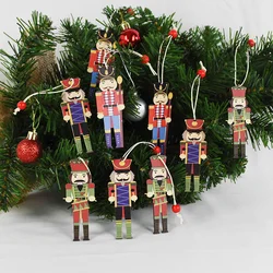 1set Wooden Christmas Tree Hanging Decor Xmas Wooden Pendants For New Year Home Ornaments