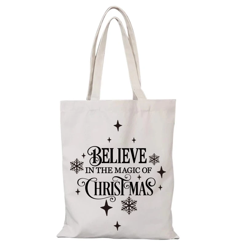 Handtaschen Frohe Weihnachten Cartoon Damen Einkaufstasche Neujahr Geschenk Dame Taschen Mann Einkaufstasche Canvas Eco Shopper Frau Stoff die – Detail 9