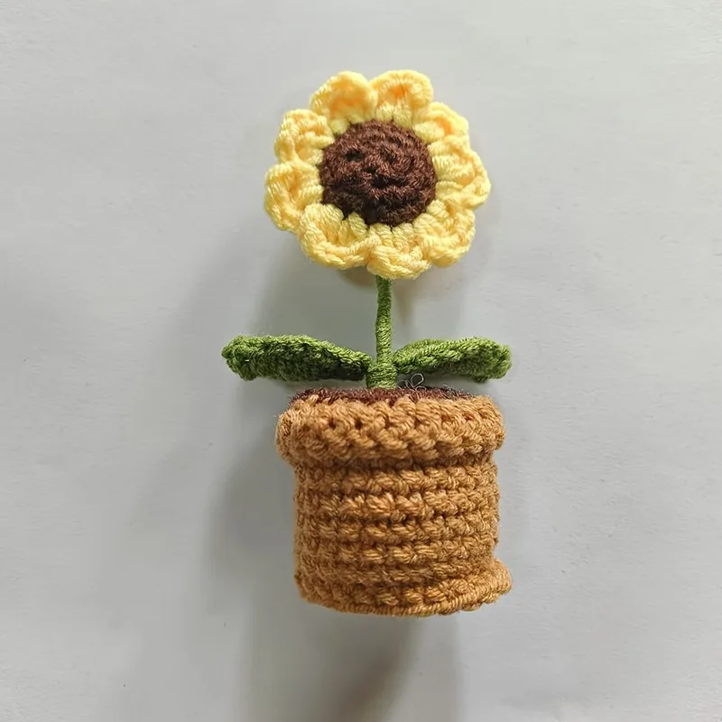 Hand-Woven Creative Knitting Bouquet Hand Knitting Sunflower Artificial Bouquet Decoration Fake Flowers 1/3Pcs knitting supplies knitting material knitting craft supplies