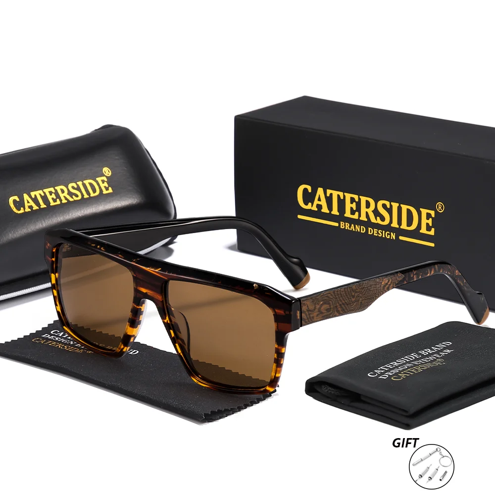 CATERSIDE Optische Sonnenbrille für Herren, Premium-Acetat-Rahmen, individuelle Brillen für Damen, Sonnenschutz, UV400 – Detail 9