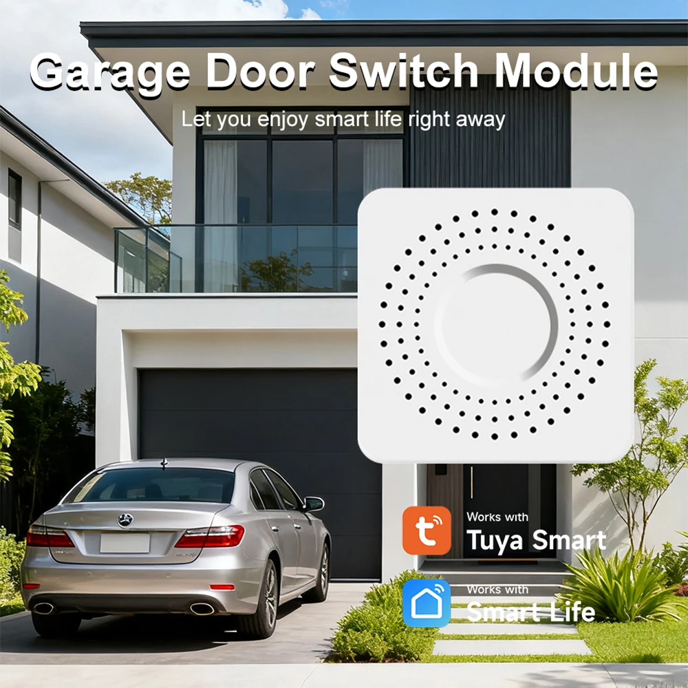 Tuya WiFi 스마트 차고 문 스위치 모듈 원격 제어 차고 문 개폐기 컨트롤러는 Alexa Google Smart Life와 함께 작동합니다.