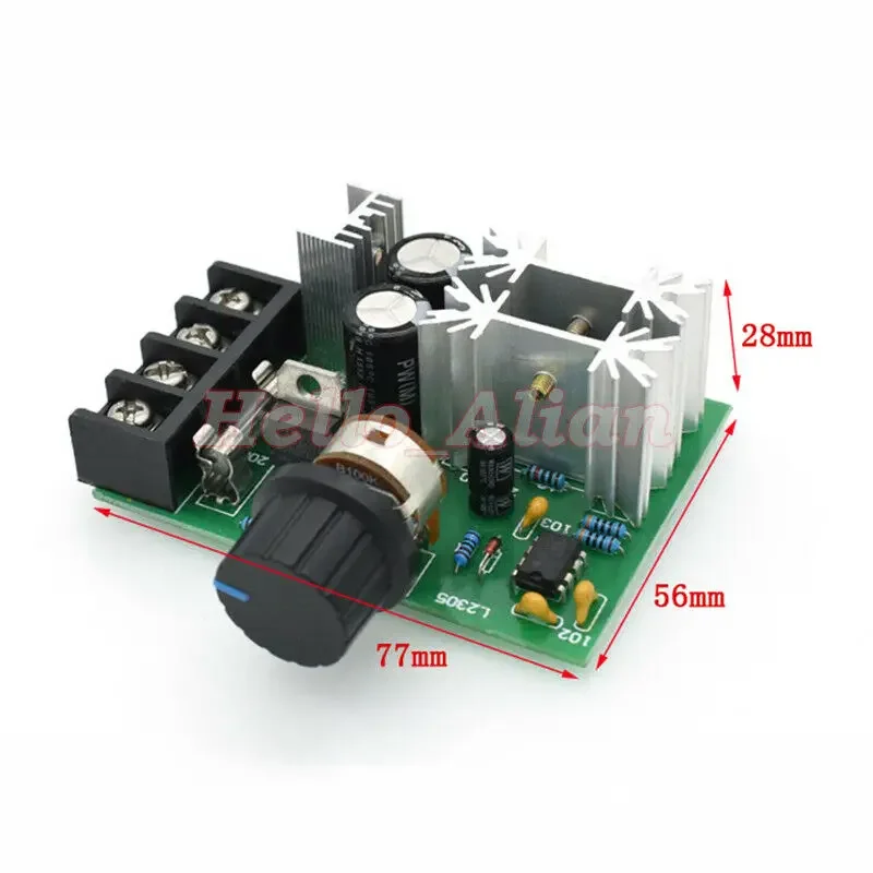 Small DC 12V~60V 24V 36V 48V Max 20A PWM DC Motor Speed Switch Controller Volt Regulator 0-