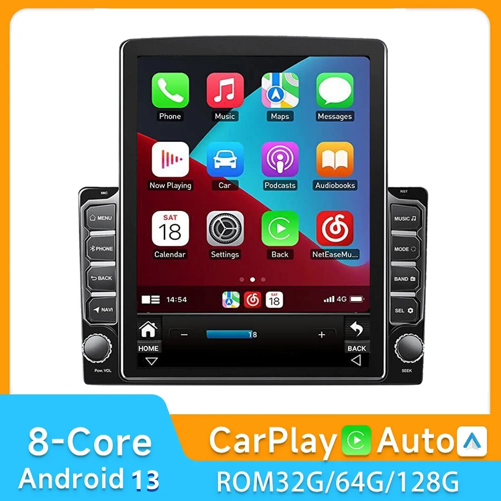 

Автомагнитола 2 Din на Android 13, 9,7 дюйма, мультимедиа, Carplay, Android, Tesla, вертикальный экран, для KIA, Nissan, Toyota, LADA, VW