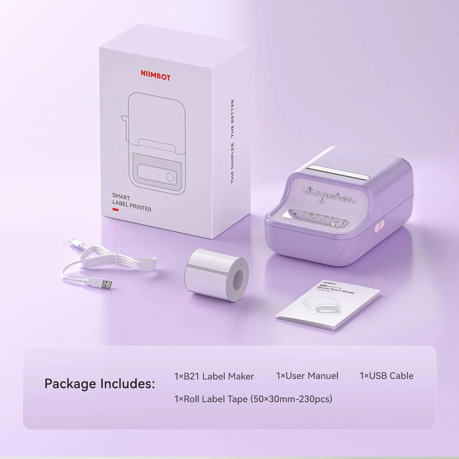 B21PRO 300dpi New NiiMbot B21 Mini Thermal Printer Wireless Barcode Label Maker Bluetooth Portable Adhesive for Office Home Use