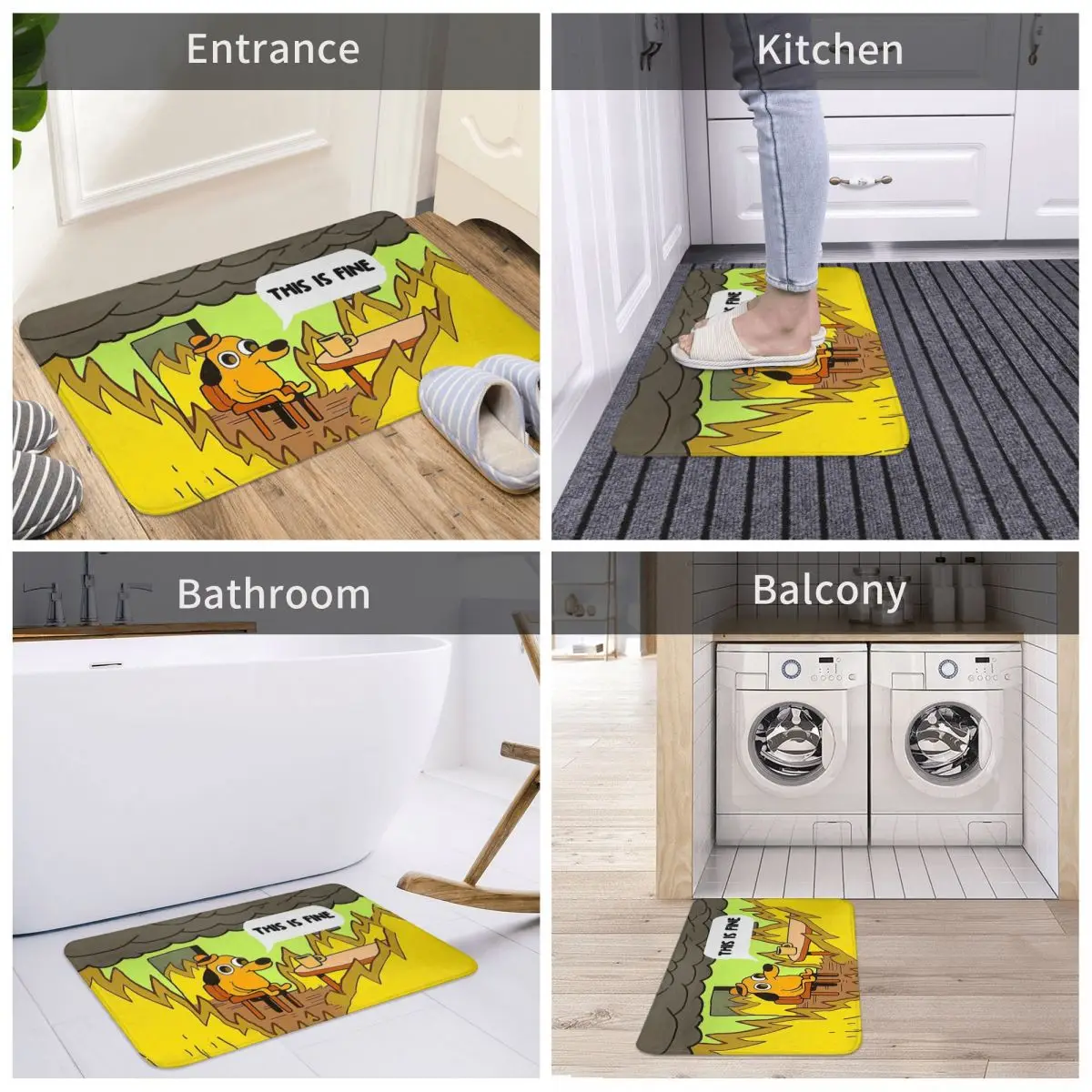 Bitcoin Cryptocurrency Miners Meme Room Mat This Is Fine Dog Fire Meme  Doormat | eBay Australia