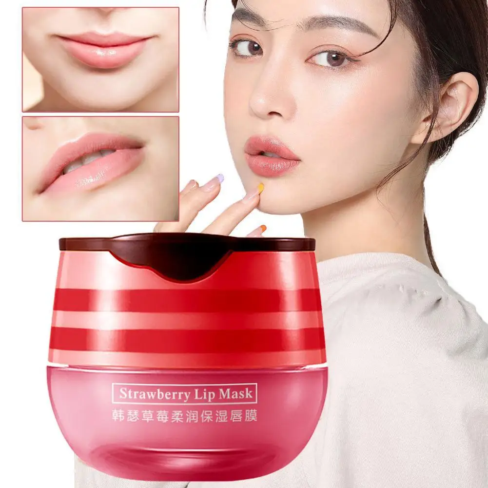 

New Lip Balm Lip Sleep Mask Strawberry Honey Extract Hydrating Moisturizing Lip Mask Deeply Care Lip Repairing Care Lip Balm