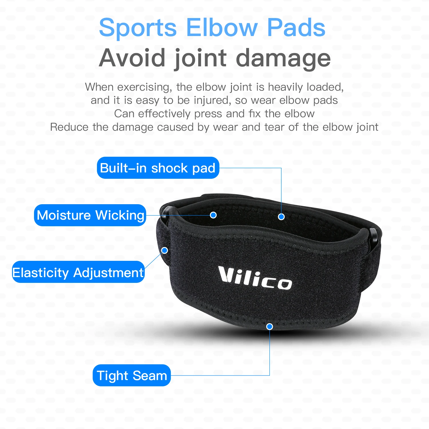 Sports Elbow Strap 1PCS Professional With Bi-directional Adjustment and Stable Support Lightweight and Comfortable to Wear
