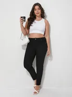 Plus Size Black Jeans Mid rise Ankle length Women's Denim Trousers Classic Design Fashion Staple - Image 5