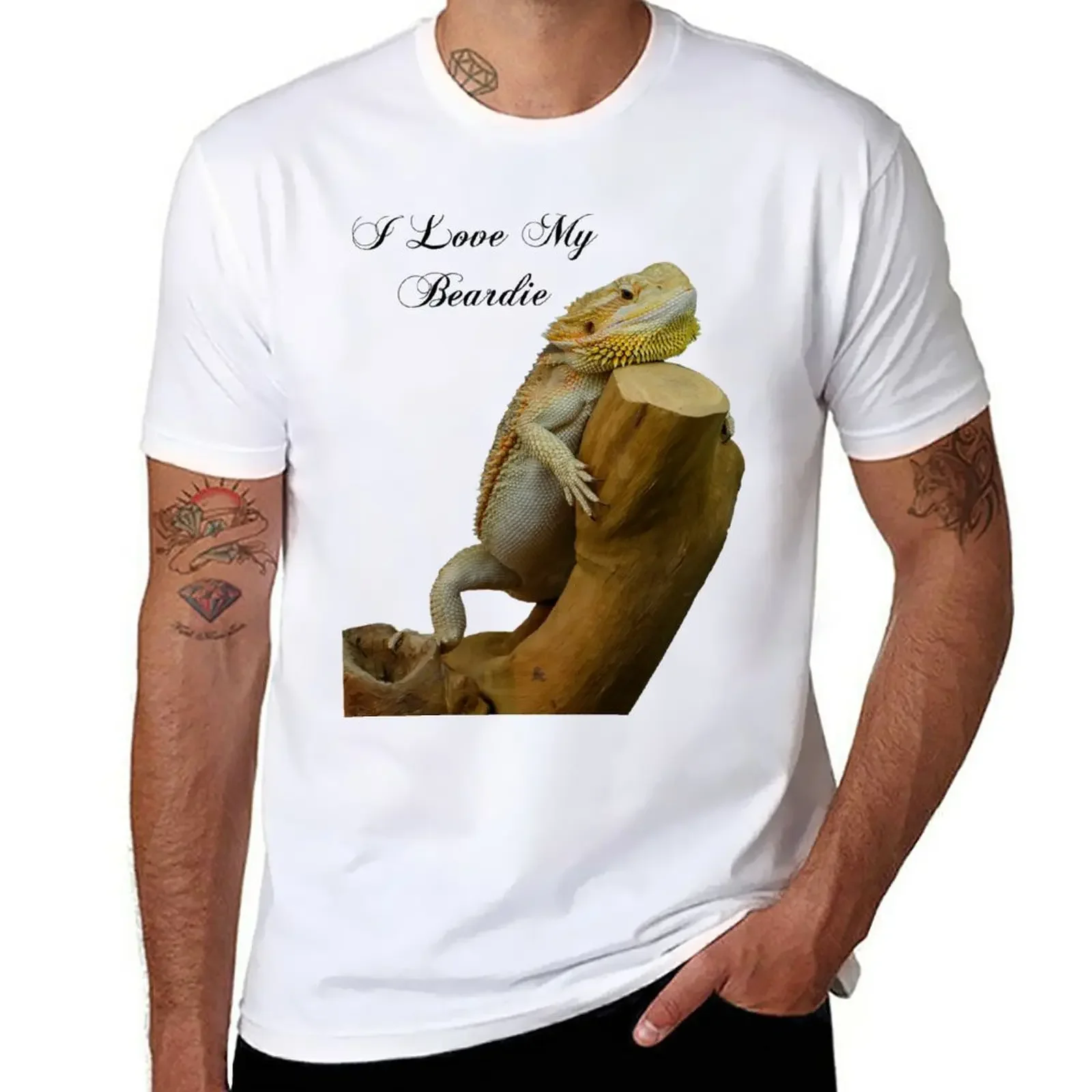 

i love my beardie T-Shirt summer tops vintage clothes cute tops heavyweight t shirts for men