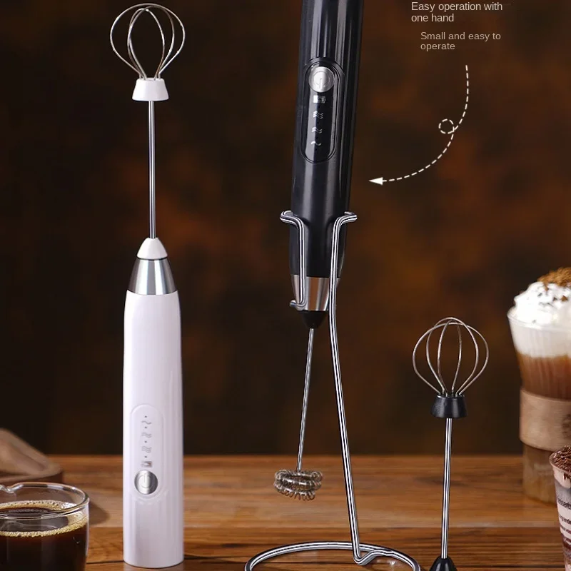 Kitchen Gadgets Tools Mixer 2 in 1 Kitchens Accessories Utensil Milk Frother Electric Egg Beater Coffee Blender USB Rechargeable