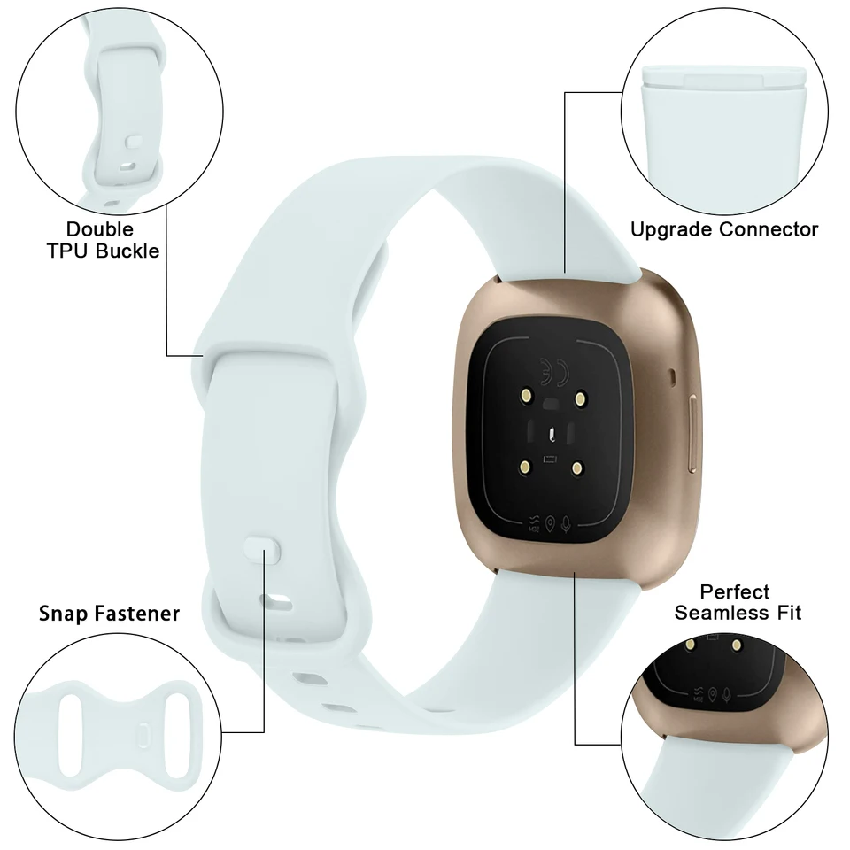 CeMiKa Compatibile con Fitbit Versa 3 Cinturino/Fitbit Sense Cinturino, Metallo in Acciaio Inossidabile Cinturino di Ricambio con Doppia Pieghevole Fibbia per Fitbit Versa 3/Sense, Nero