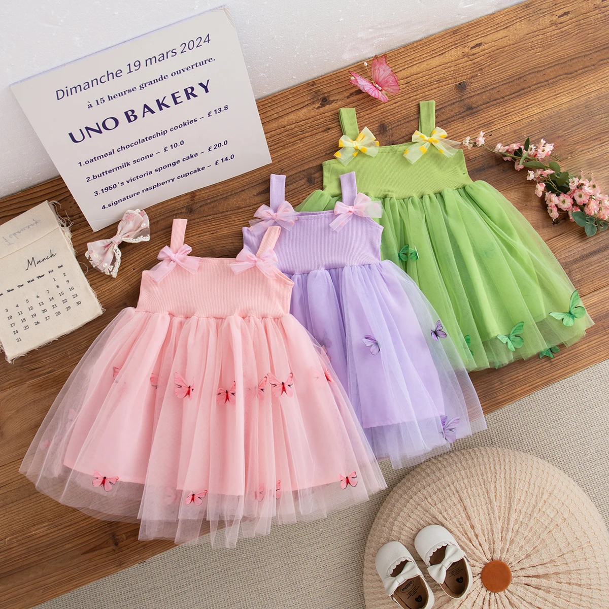 Baby-Kleid Sommer Mesh-Schleife Liebliches Mädchenkleid Süßes Prinzessinnen-Kinderkleid Baby-Mädchen-Bekleidung ﻿ – Detail 2