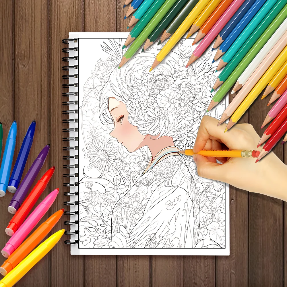 Spiral Coloring book -30 Sheets adult coloring book, 11.2 x 8.3 inches, 100g thick paper, drawing book, homecoming holiday gift 3