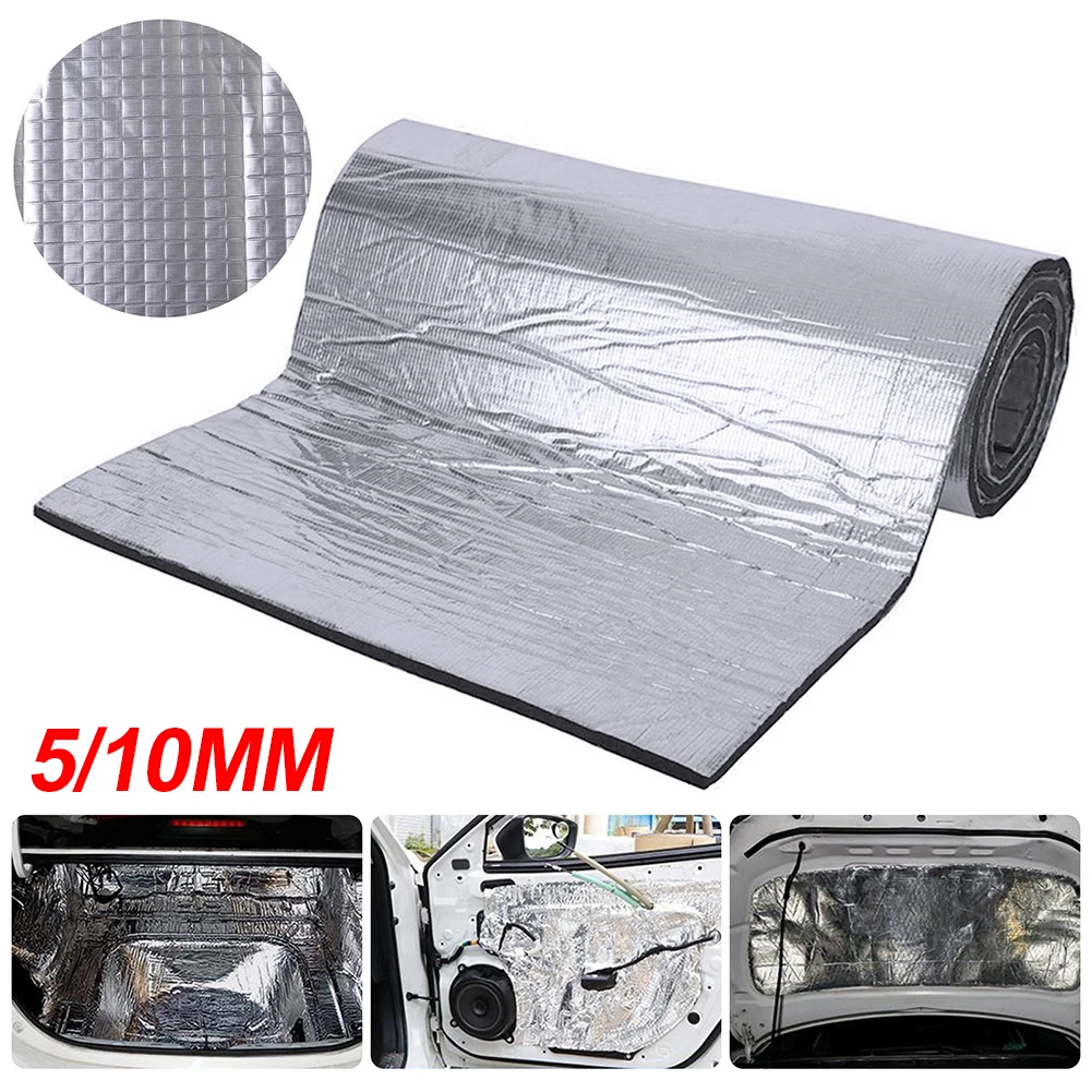 1 Rotolo 50X200Cm 5Mm/10Mm Car Sound Hot Deadener Mat Noise Proof Bonnet Insulation Defonding Engine Firewall Heat Foam Cotton