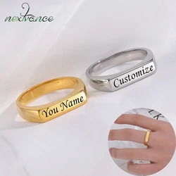 Nextvance Classic Rings Custom Engraved Ring Stainless Steel Personalized Name Date Rings For Women Lover Birthday Jewelry Gift
