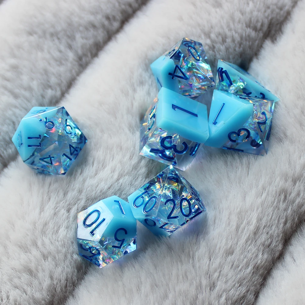 Resin Dice 7PCs Dnd Set game dice dice set Solid Polyhedral D&D Dice DND For Role Playing Rpg Rol Pathfinder Board Game Dragon Scale Gifts