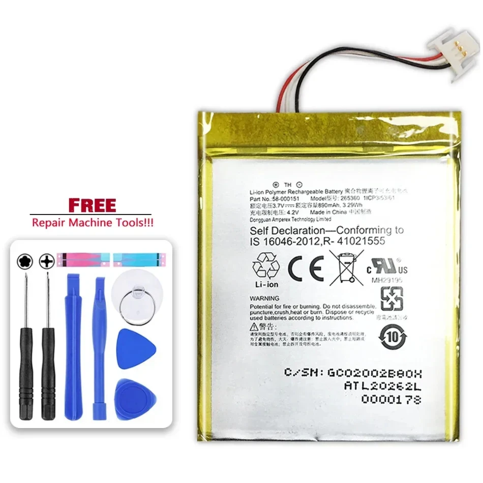 890mAh Replacement Battery For Kindle 7 7th Gen 6" E-Reader WP63GW 265360 58-000083 58-000151 rechargeable battery
