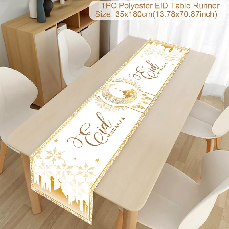Ramadan Decoration Table Runner EID Mubarak Decor For Home Tablecloth Ramadan Kareem Islamic Muslim Party Eid Al Adha Gifts 2024