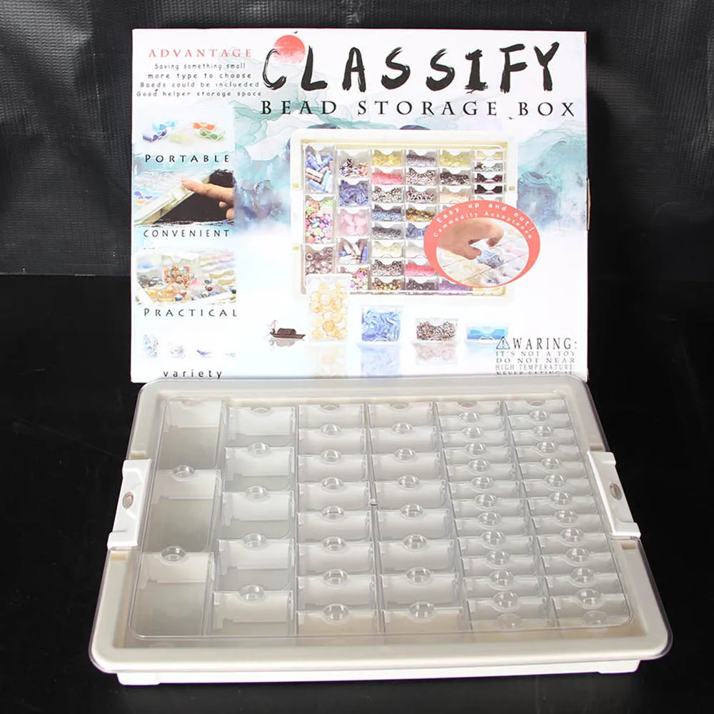 42/50/78 Grids Box Elizabeth Ward Bead Storage Portable Container Transparent Diamond Painting Plastic Storage Box Storage Box Diamond Painting Storage Box