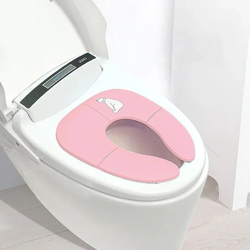 Travel Potty Seat Portable For Fits Round Oval Toilets Tourist Carry-On Travel On A Toilet Seat Non-Slip Suction Cups  Folding 2