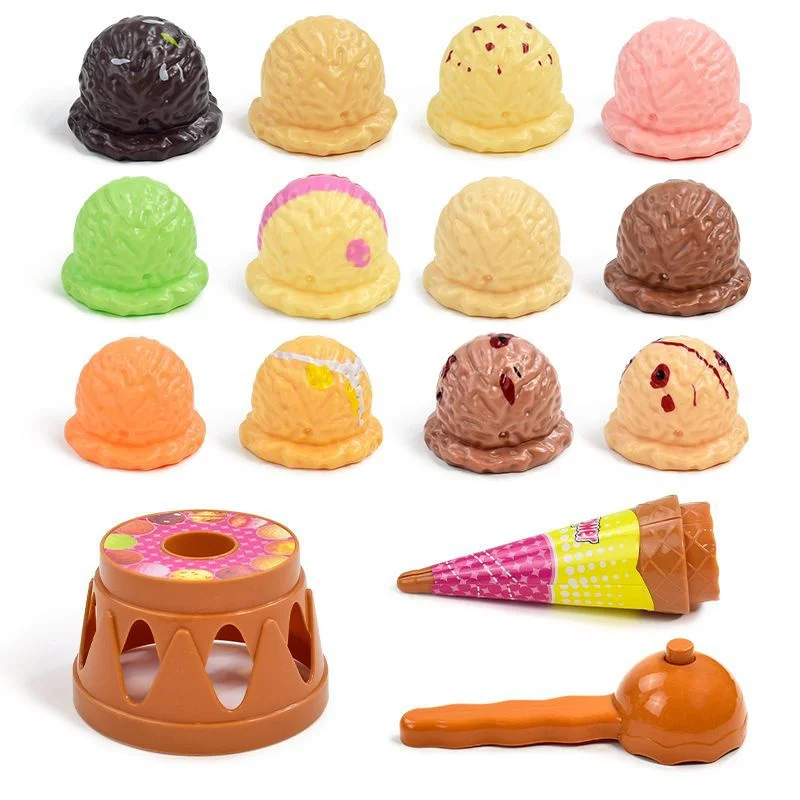 Children Simulation Ice Cream Food Kitchen Toys Ice Cream Stacking Tower Balance Game Pretend to Play Set Educational Toys Gifts 4