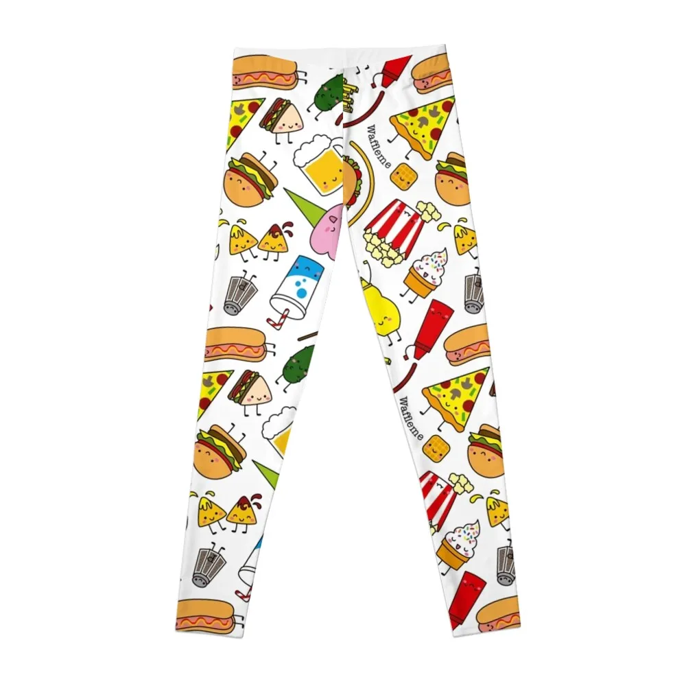 

Kawaii junk food pattern! Leggings Female legging pants legging push up gym womans for fitness Womens Leggings