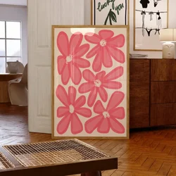 Pink Aesthetic Wall Art - Girly Retro Flower Decor - 40x60cm no frame (CJ05044)