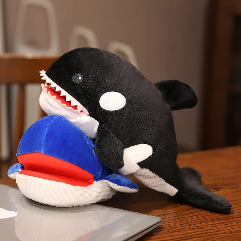 New Crocodile Shark Killer Whale Plush Hand Puppets Lifelike Tropical Fish Penguin Octopus Hand Puppets For Kids Adults Muppets