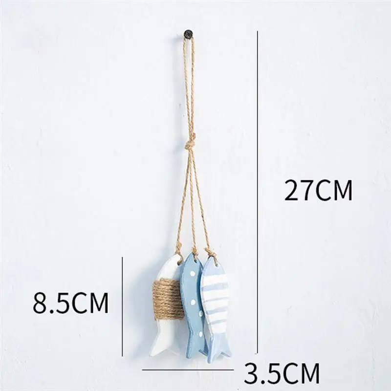 Fish Outdoor Decor String Wooden Fish Cast Nets For Decoring For Kindergarten