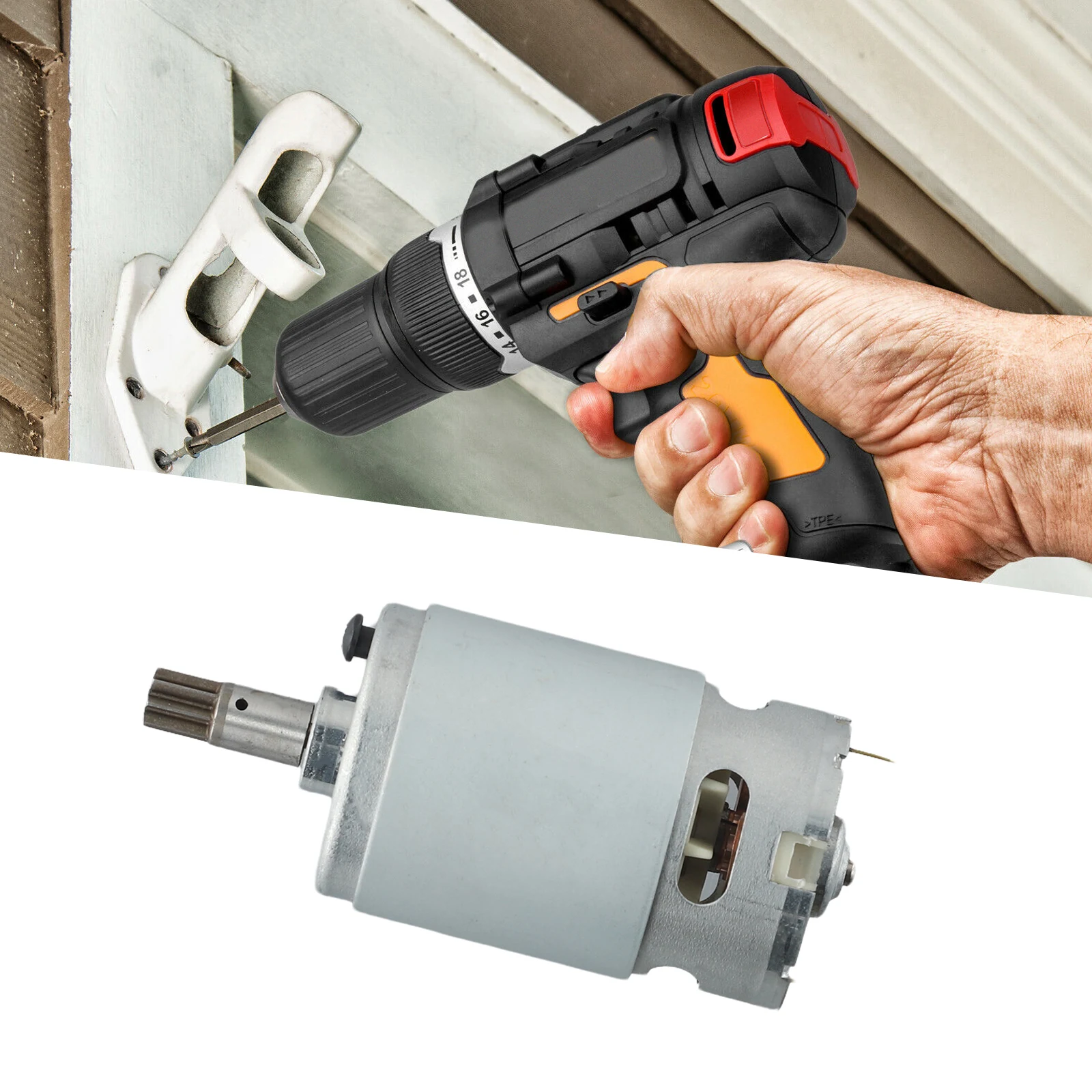 

DC18V 8teeth-Motor RS-550VD-6532 H3 For WORX 50027484 WU390 WX390 WX390.1 Electric Drill Metal Gear Motor 7.7mm Tooth Pitch-Tool