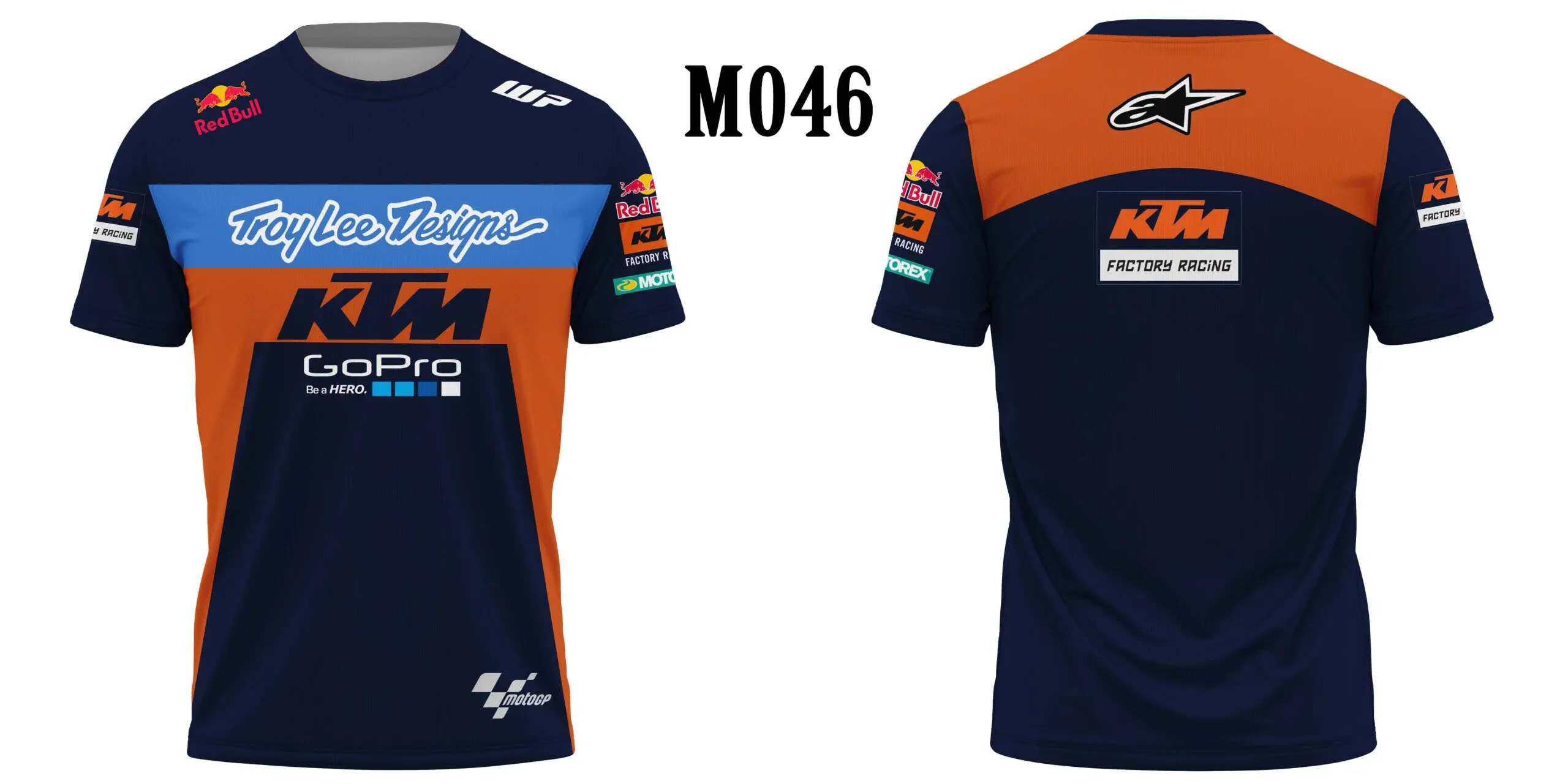 thumbnail image 1 of Camisetas del equipo de carreras KTM, traje de tela de alta calidad, ligeras y transpirables, cuello redondo, manga corta, camisetas populares para hombres y mujeres, 1 of 5