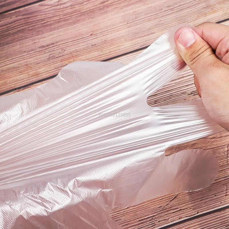 100PCS/Set Disposable Gloves Food Plastic Restaurant Kitchen BBQ Eco-Friendly Food Gloves Fruit Vegetable Gloves Cucina