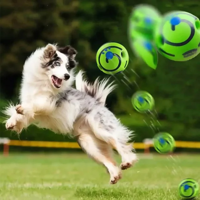 Pet Dog Toy Ball Wobble Wag Giggle Sound-Emitting Glow Ball Interactive Dog Toy Funny Indoor or Outdoor Play Agility Training 6