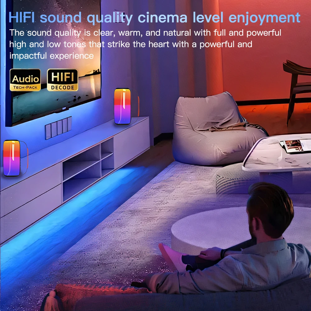 Waterproof Bluetooth Speaker with Deep Bass and LED Light