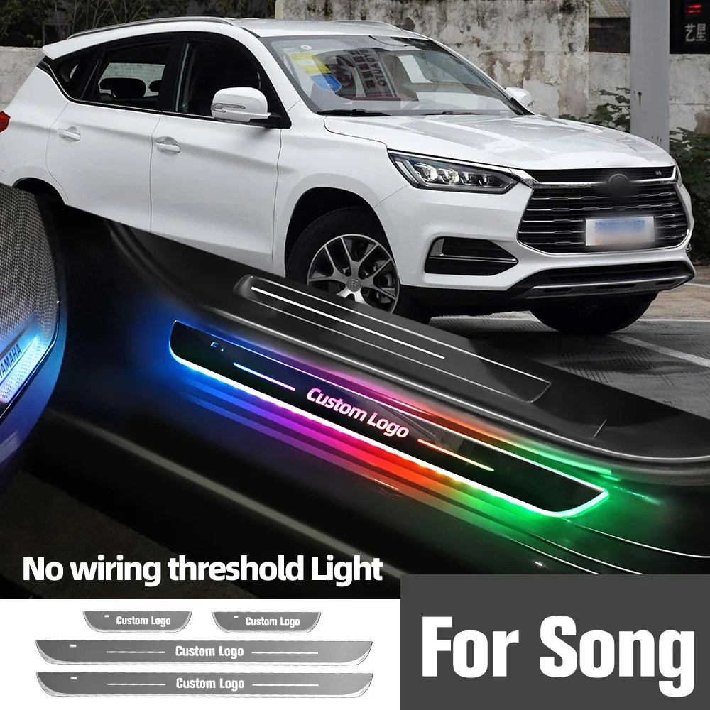 

For BYD Song 2015-2023 2018 2019 2020 2021 2022 Car Door Sill Light Customized Logo LED Welcome Threshold Pedal Lamp Accessories