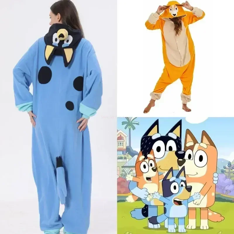 

Moose Bluey And Bingo Cosplay Family Plush Pajamas Home Clothes Cute Christmas Halloween Party Onesies Cartoon Anime Pajama Gift