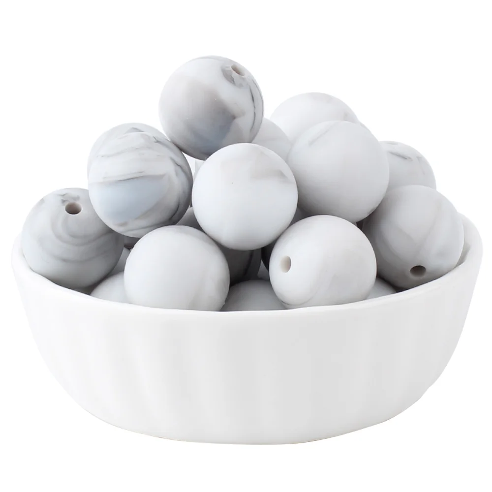 20-Piece Set of Mixed Size Silicone Beads for DIY Jewelry and Craft Projects