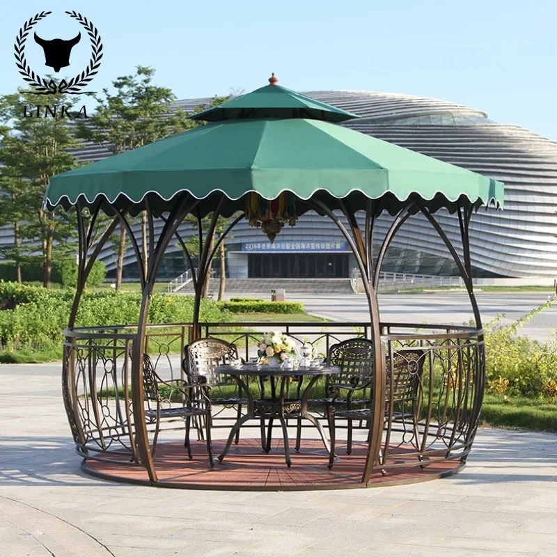 Outdoor Gazebo Courtyard Outdoor Roof Garden Pavilion Garden Wrought Iron Sunshade Terrace