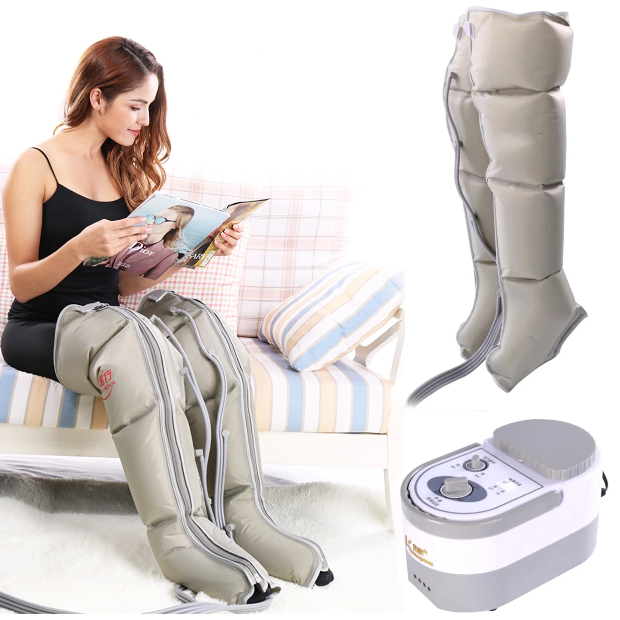 Electric Air Compression Leg Massager Leg Wraps Foot Ankles Calf Massage Machine Promote Blood Circulation Relieve Pain Fatigue Aliexpress Beauty Health