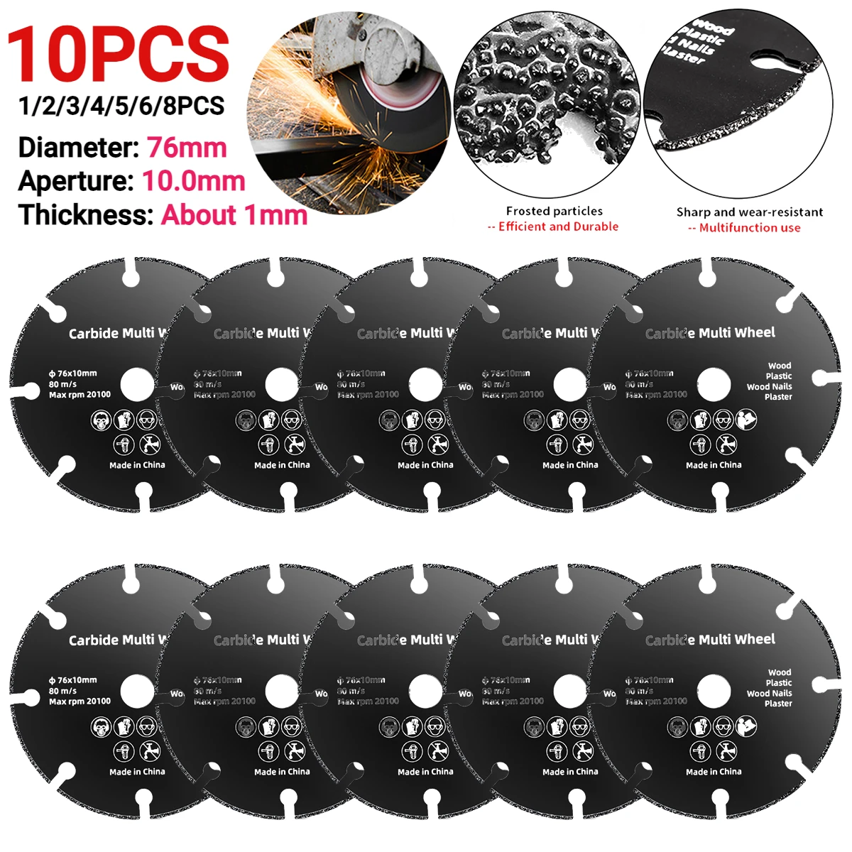 110PCS76mmMetalCuttingDiscsMetalCutterToolsSandingGrinding