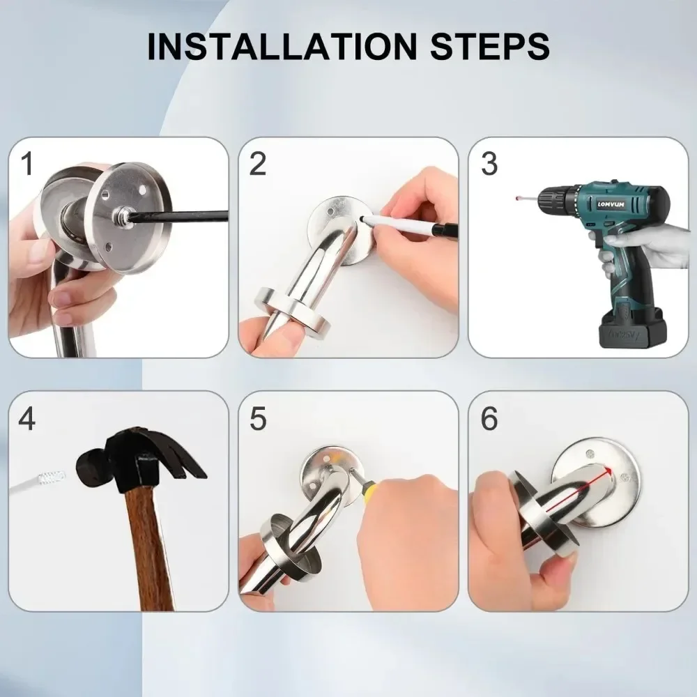 Anti-slip shower safety support handle 30/40/50/60cm Towel Rack Bathroom Tub Toilet Handrail Grab Bar Stainless Steel 2025