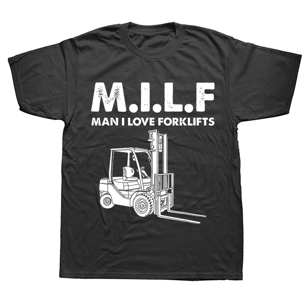 노벨티 멋진 Milf Man I Love 지게차 드라이버 티셔츠, 그래픽 스트리트웨어, 반팔, 생일 선물, 여름 스타일 티셔츠